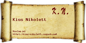 Kiss Nikolett névjegykártya